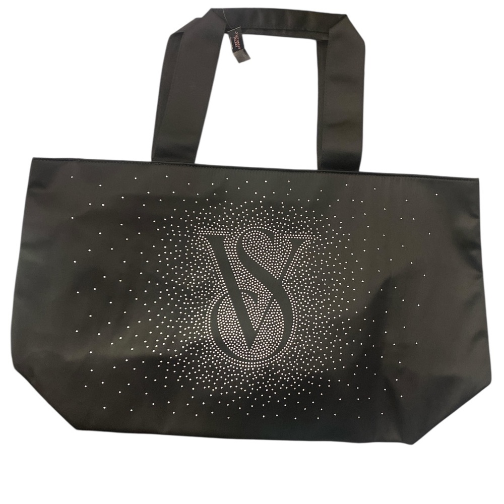 Victoria's Secret Black Tote with Sparkle Design NWT
